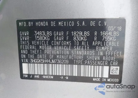 2018 Honda Fit Lx z USA, uszkodzony, nr VIN 3HGGK5H44JM736209